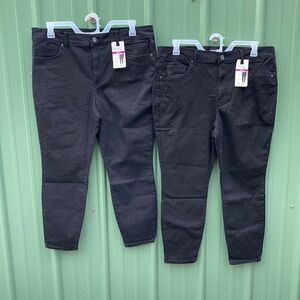 Women's High Rise Skinny Jeans Pants With Tummy Control 2-Pack Size 18W Petite